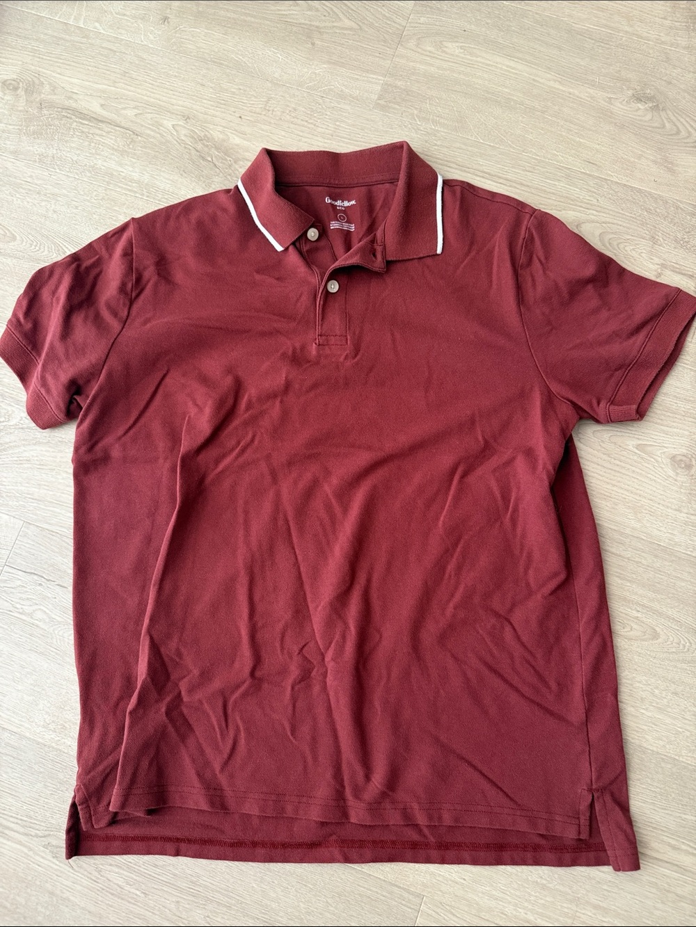 Goodfellow & Co Burgundy Polo with White Trim
